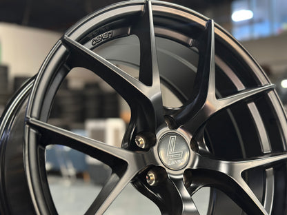 NEW 18X8.5 ET35 Lenso Jager Dyna Rim (4 wheel) Satin Black 5X100