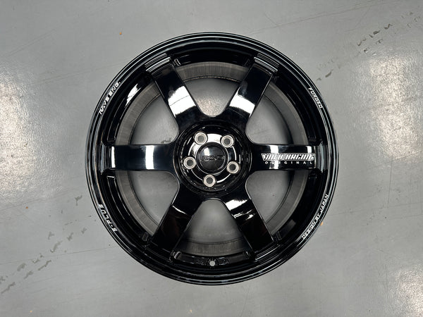 NEW 18X8.5 ET42 AOW TE37 Saga S Plus Rim (4 Wheel) Gloss Black 5X100