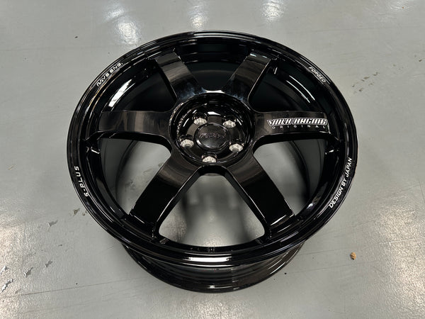 NEW 18X8.5 ET42 AOW TE37 Saga S Plus Rim (4 Wheel) Gloss Black 5X100