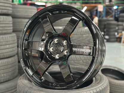 NEW 18X8.5 ET42 AOW TE37 Saga S Plus Rim (4 Wheel) Gloss Black 5X100