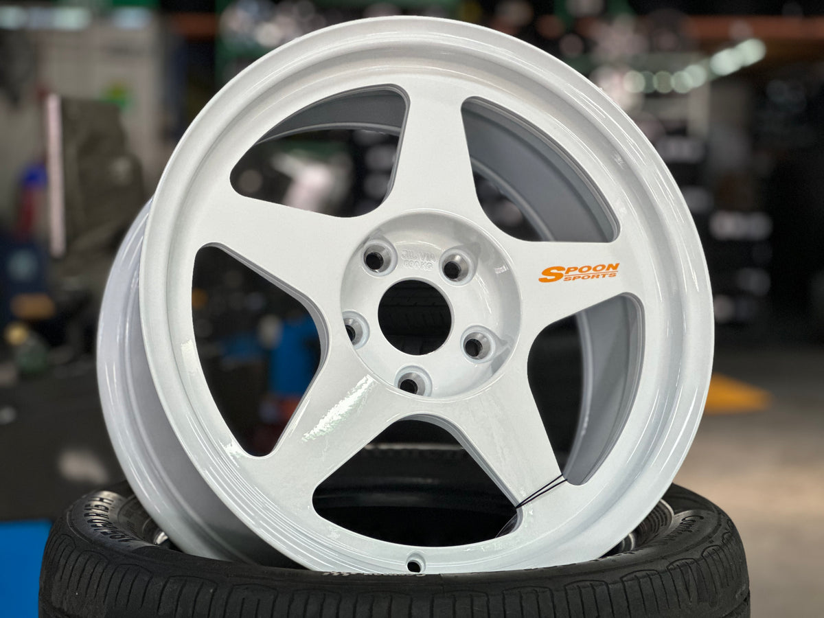 New 17X8.5 ET35 NK Performance Spoon Rim (4 wheel) Gloss White 5X114.3