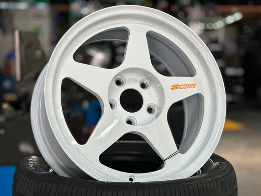 New 17X8.5 ET35 NK Performance Spoon Rim (4 wheel) Gloss White 5X114.3