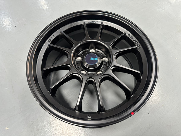 New 17x8 ET35 Konig Hypergram (4 wheel) 5x114.3 Black