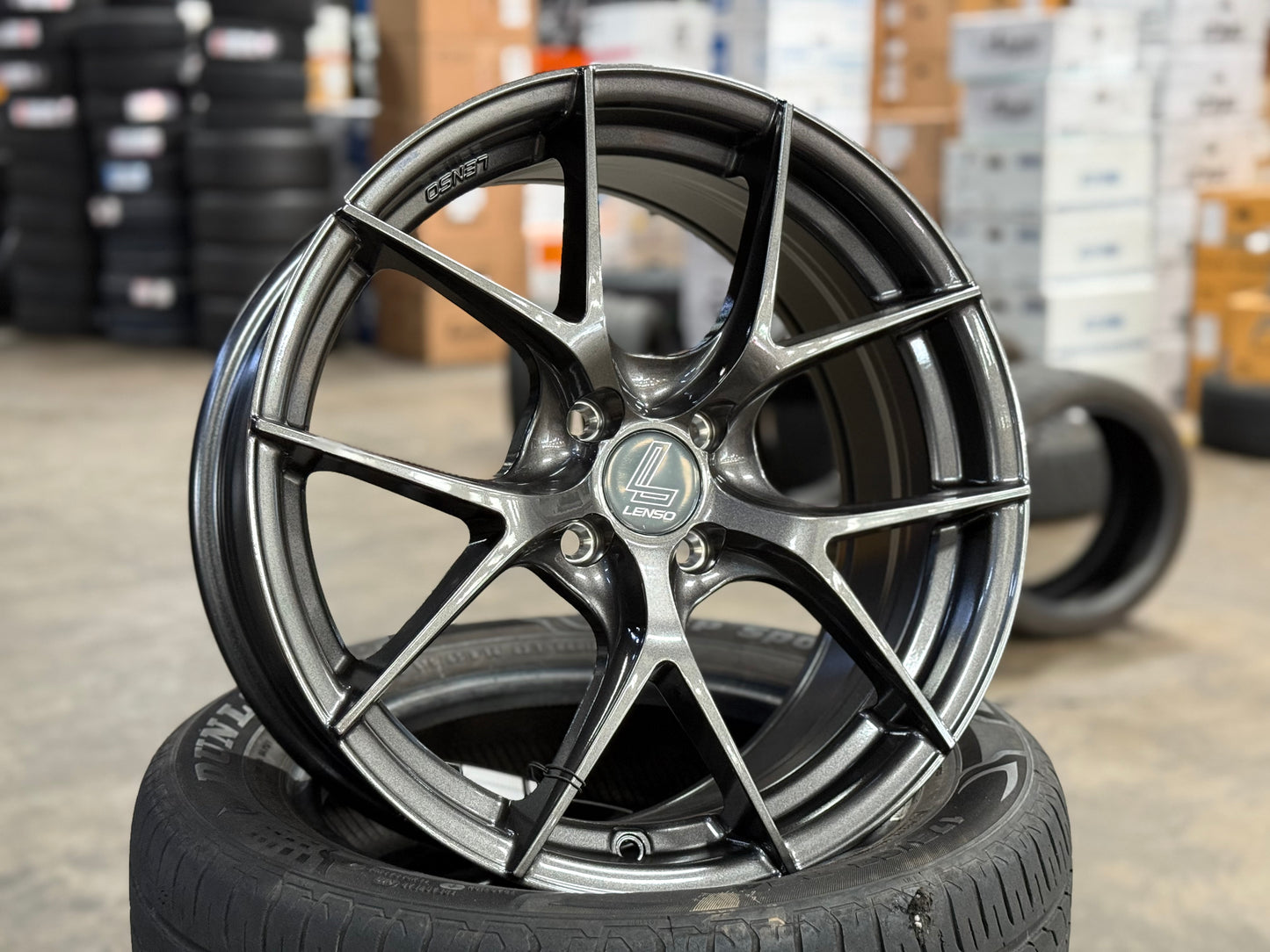 New 17X7.5J ET35 Lenso Jager Dyna Rim (4 wheel) Hyper Dark 4X100