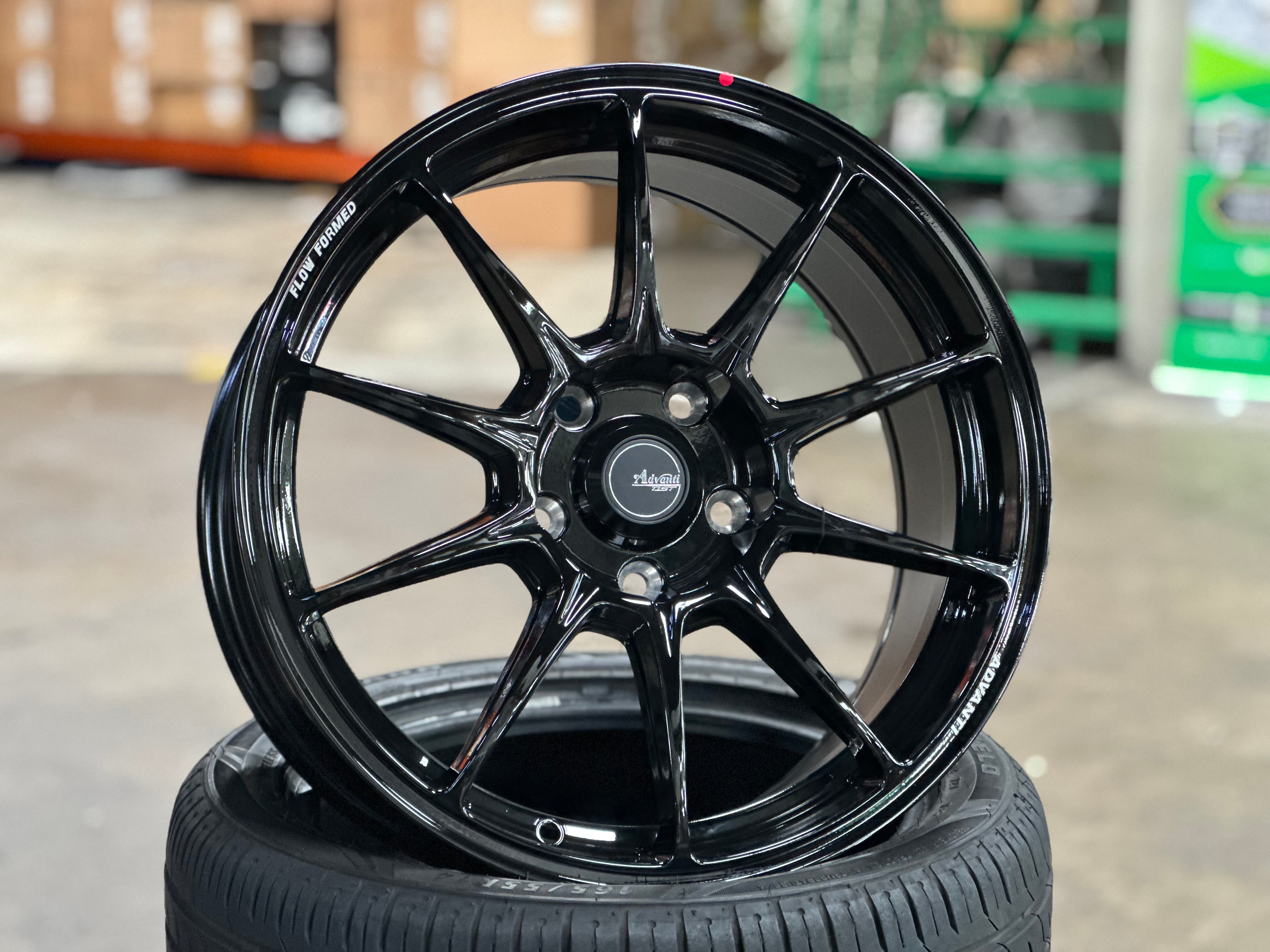 New 17X8 ET40 Advanti Aria Rim (4 wheel) Black 5X114.3 – King of Rims