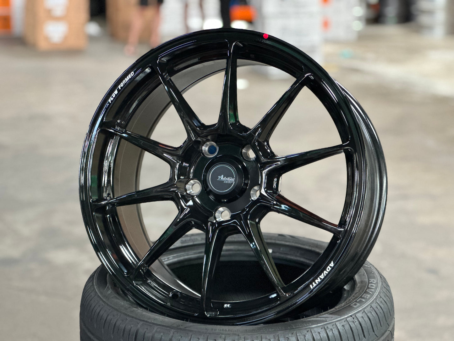 New 17X8 ET40 Advanti Aria Rim (4 wheel) Black 5X114.3