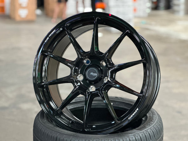 New 17X8 ET40 Advanti Aria Rim (4 wheel) Black 5X114.3