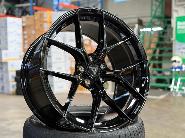 New 20x8.5 ET30 20x10 ET40 Vogue Wheel F26 (4 wheel) 5x114.3 Gloss Black