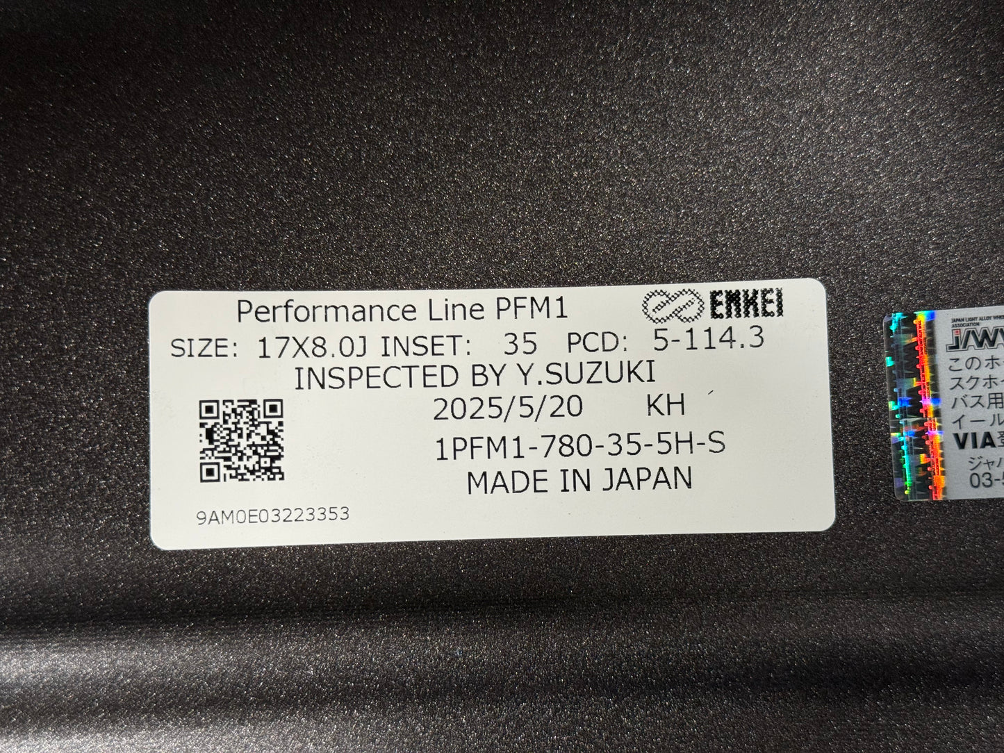 New 17x8 ET35 Enkei Racing PFM1 Japan (4 wheel) 5x114.3 Dark Silver