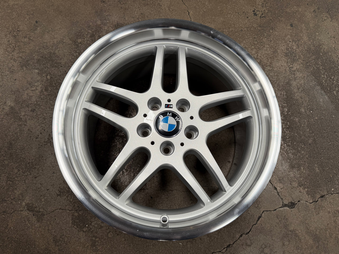 New 18x8 ET13 18x9.5 ET25 H20 BMW M Parallel (4 wheels) Silver Polished 5X120