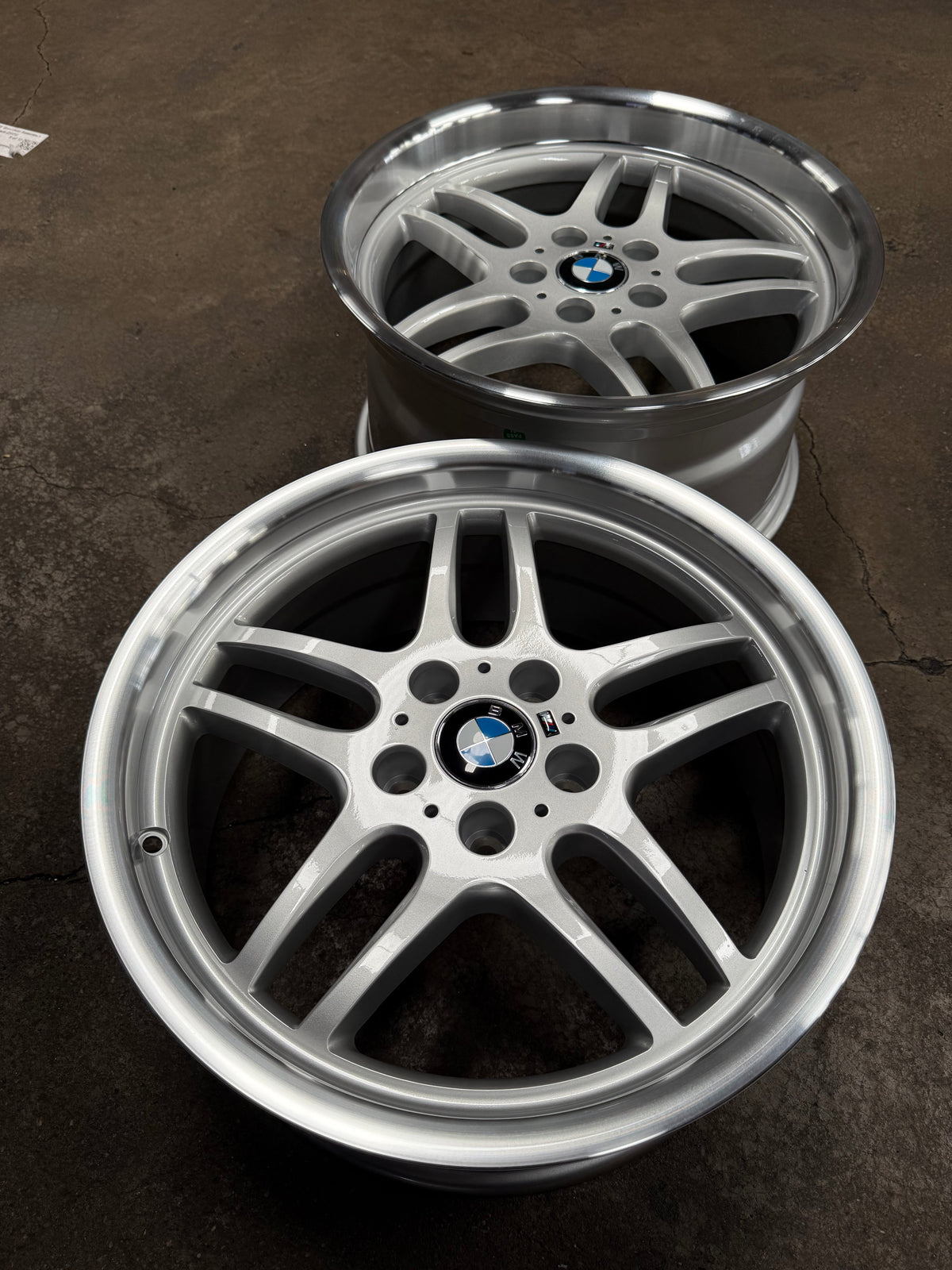 New 18x8 ET13 18x9.5 ET25 H20 BMW M Parallel (4 wheels) Silver Polished 5X120
