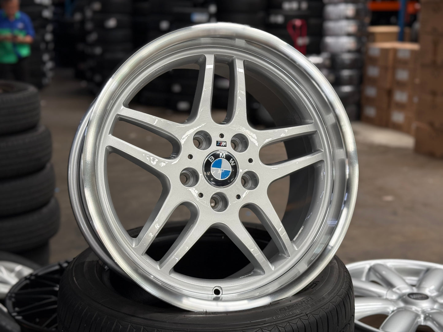 [Bundle] New 18x8 ET13 H20 BMW M Parallel (2 wheels) Silver Polished 5X120