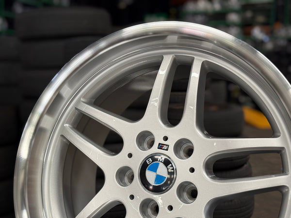 New 18x8 ET13 18x9.5 ET25 H20 BMW M Parallel (4 wheels) Silver Polished 5X120
