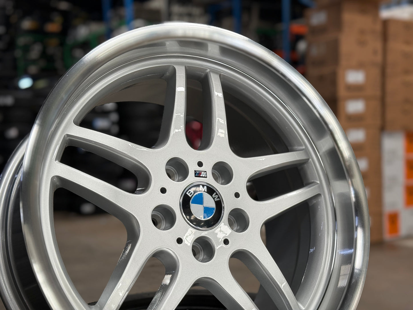 New 18x8 ET13 18x9.5 ET25 H20 BMW M Parallel (4 wheels) Silver Polished 5X120