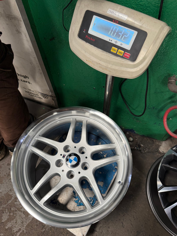 New 18x8 ET13 18x9.5 ET25 H20 BMW M Parallel (4 wheels) Silver Polished 5X120