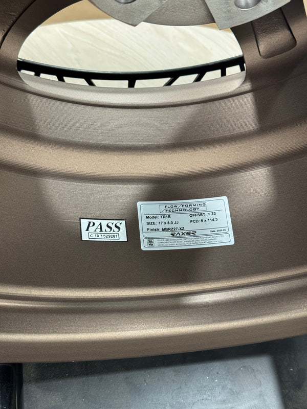 New 17X8 ET33 Raxer TR1S Rim (4 wheel) Matt Bronze 5X114.3