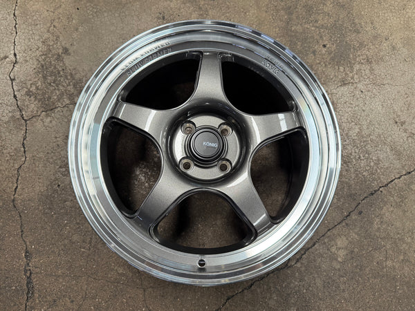 New 17X8 ET40 Konig Hyperspec Rim (4 wheel) Gunmetal Polished Lip 4X100