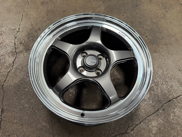 New 17X8 ET40 Konig Hyperspec Rim (4 wheel) Gunmetal Polished Lip 4X100