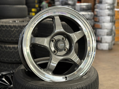 New 17X8 ET40 Konig Hyperspec Rim (4 wheel) Gunmetal Polished Lip 4X100
