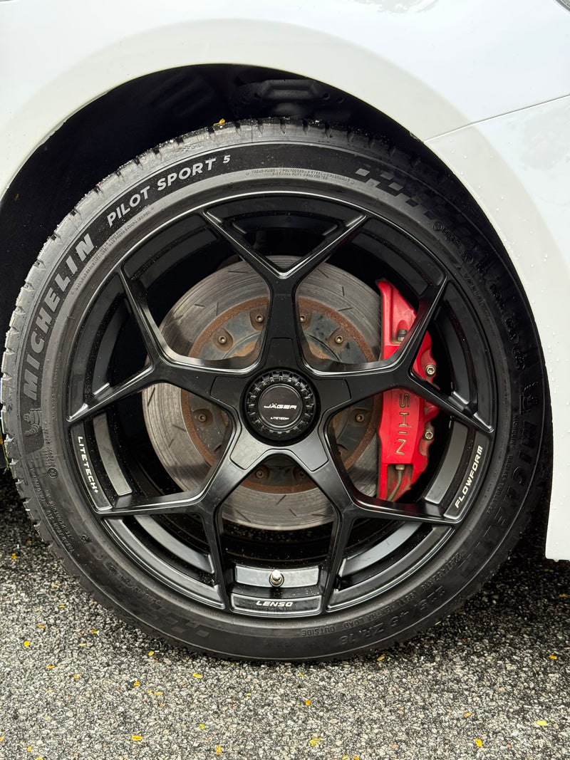 New 18X8.5 ET35 Lenso Vamos 5 Rim (4 wheel) GLOSS Black 5X114.3