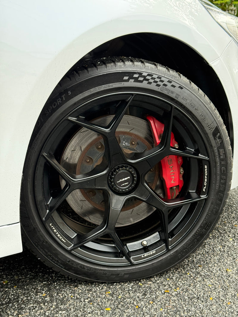 New 18X8.5 ET35 Lenso Vamos 5 Rim (4 wheel) GLOSS Black 5X114.3