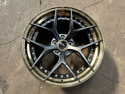 New 18 G forged 03 Rim (4 wheel) Matt Black Gold Barrel 5x114.3
