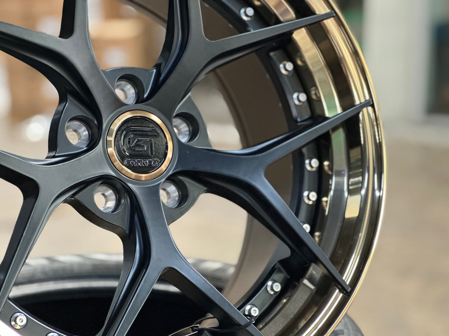 New 18 G forged 03 Rim (4 wheel) Matt Black Gold Barrel 5x114.3