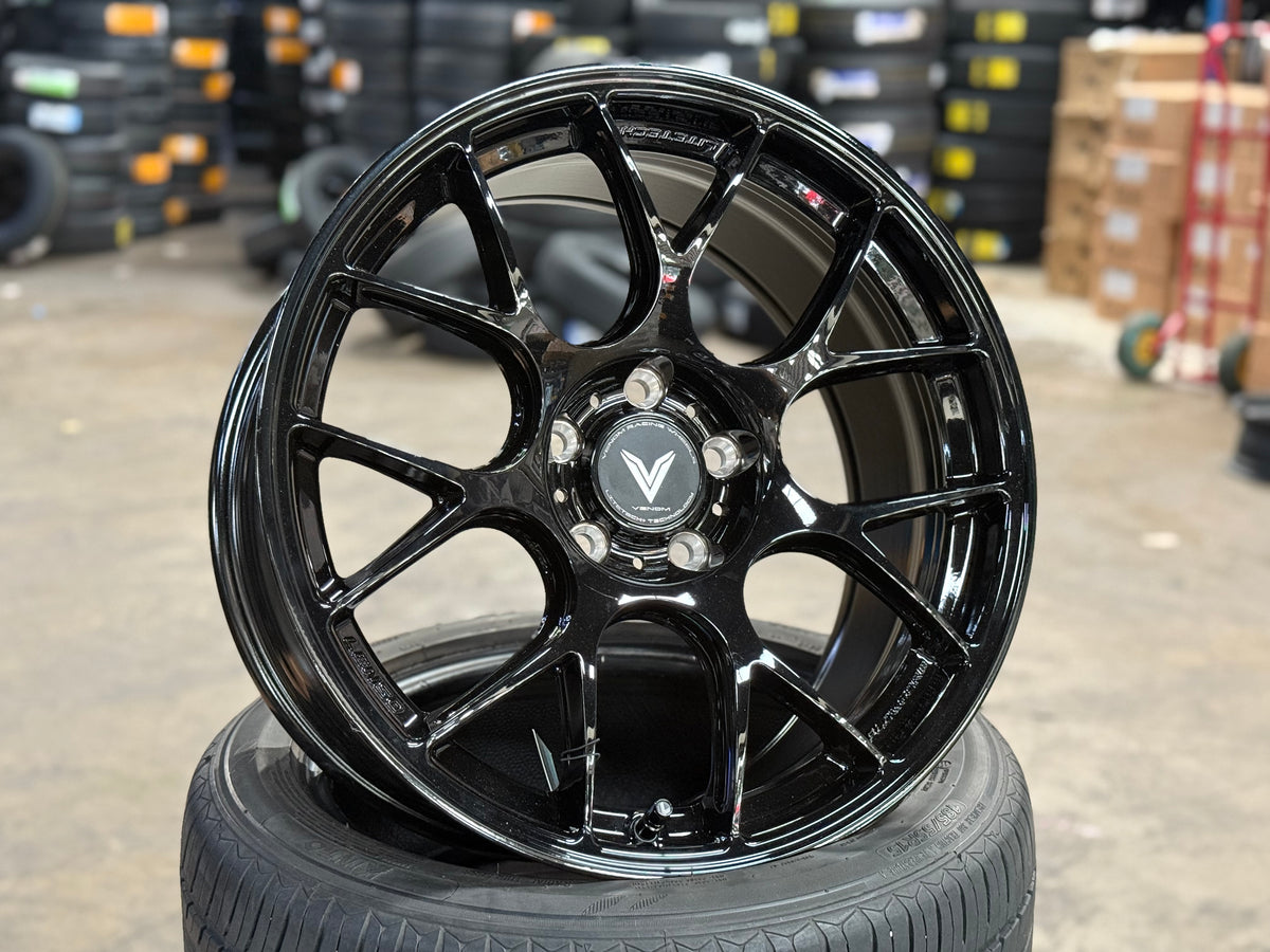 New 18x8.5 ET35 Lenso Jager Eurospeed Rim (4 wheel) Black 5x114.3