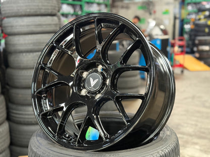 New 18x8.5 ET35 Lenso Jager Eurospeed Rim (4 wheel) Black 5x114.3