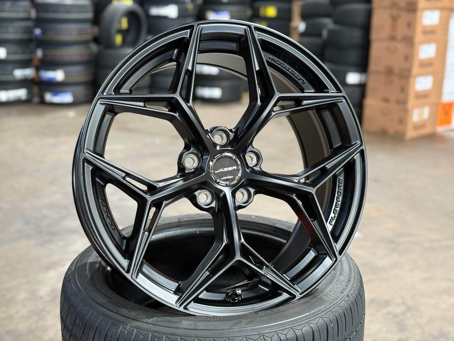 New 18x8.5 ET35 Lenso Blaze Rim (4 wheel) Satin Black 5x114.3