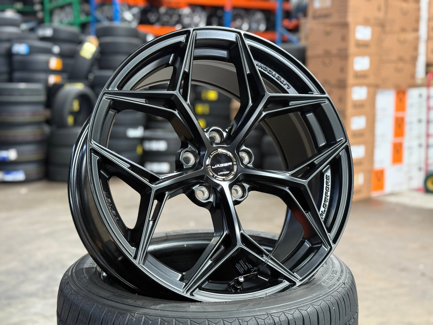 New 18x8.5 ET35 Lenso Blaze Rim (4 wheel) Satin Black 5x114.3