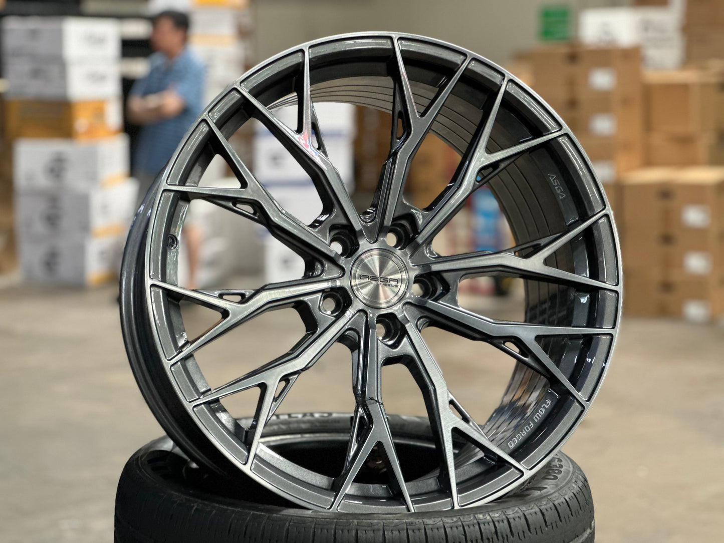 [Bundle] 20x10 ET38 Asga ARF10 (2 wheel) 5x112 Dark Gunmetal