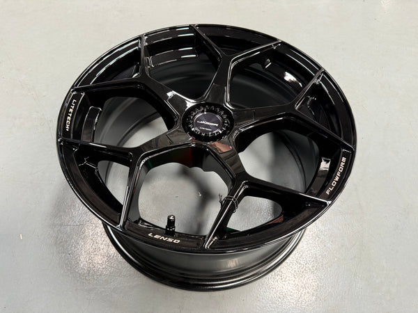 New 18X8.5 ET35 Lenso Vamos 5 Rim (4 wheel) GLOSS Black 5X114.3
