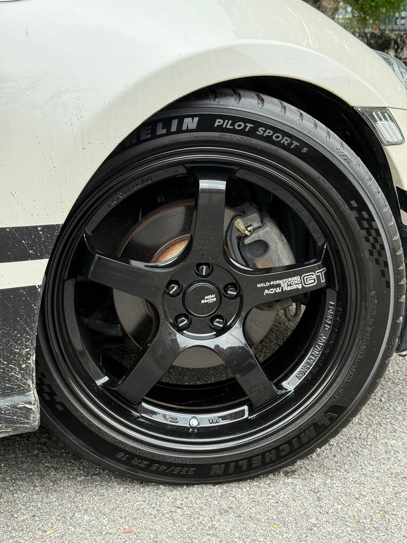 NEW 17X7.5 ET40 AOW GT Flow Formed Rim Racing White 5X100