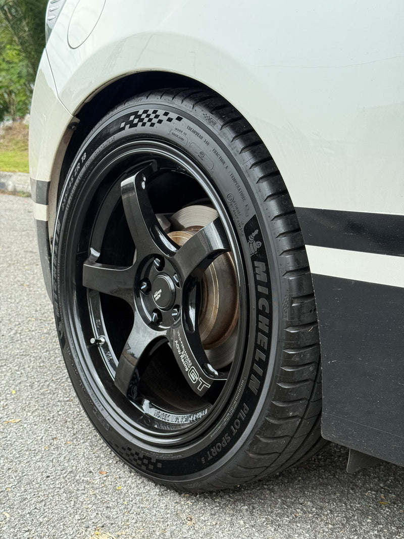 NEW 17X7.5 ET40 AOW GT Flow Formed Rim Racing White 5X100