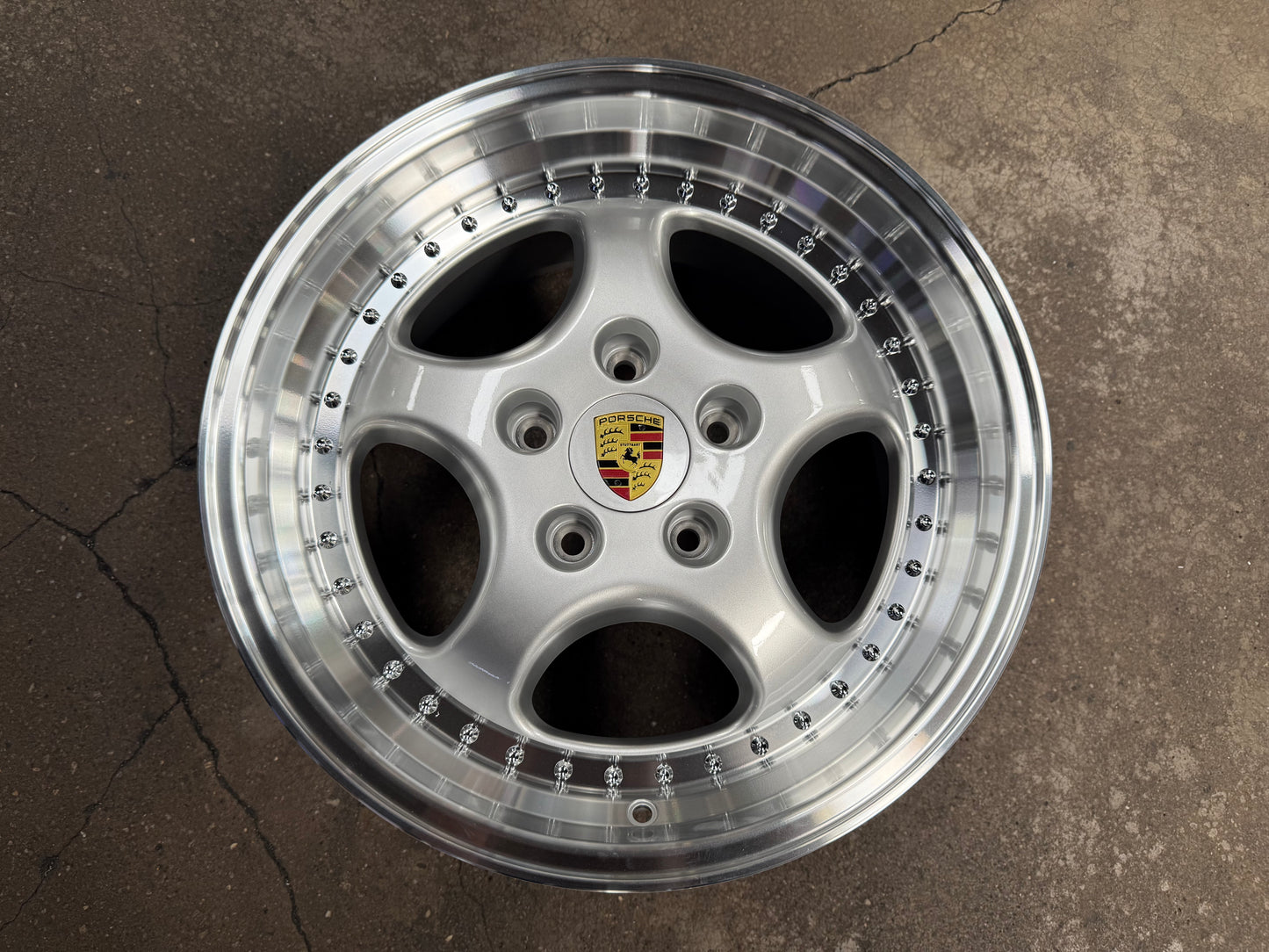 New 18x8 ET50 18x9.5 ET50 Porsche Carrera (4 wheels) Classic Silver 5x130