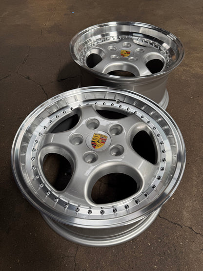 New 18x8 ET50 18x9.5 ET50 Porsche Carrera (4 wheels) Classic Silver 5x130