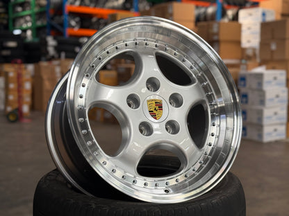 New 18x8 ET50 18x9.5 ET50 Porsche Carrera (4 wheels) Classic Silver 5x130