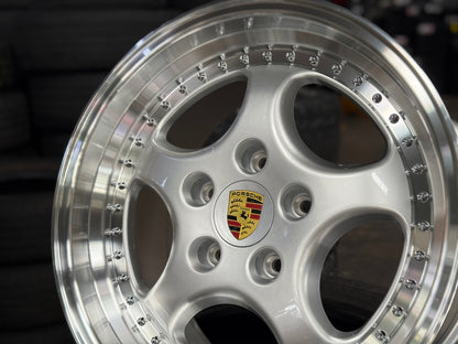 New 18x8 ET50 18x9.5 ET50 Porsche Carrera (4 wheels) Classic Silver 5x130