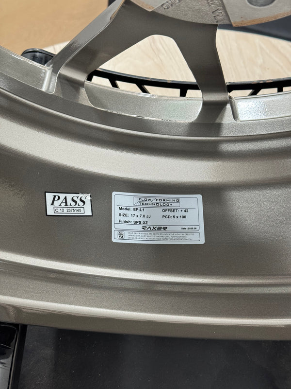 New 17X7 ET42 Raxer EP-L1 Rim (4 wheel) Gloss Grey 5X100