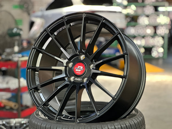 New 18X8.5 ET35 Lenso Project D Rim (4 wheel) Satin Black 5X112