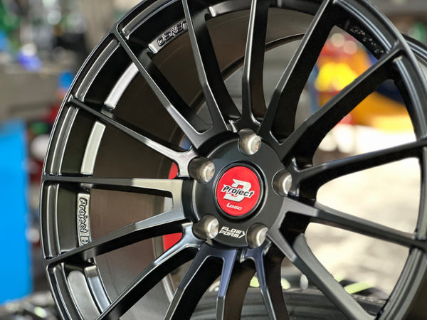 New 18X8.5 ET35 Lenso Project D Rim (4 wheel) Satin Black 5X112
