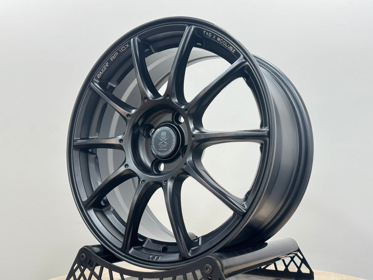 New 16X7 ET42 Raxer RP10X Rim (4 wheel) Dark Graphite 4X100