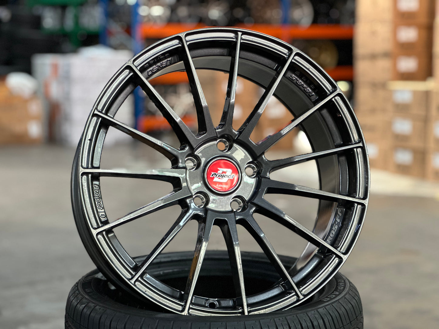 New 18X8.5 ET35 Lenso Project D Rim (4 wheel) Hyper Dark 5X112