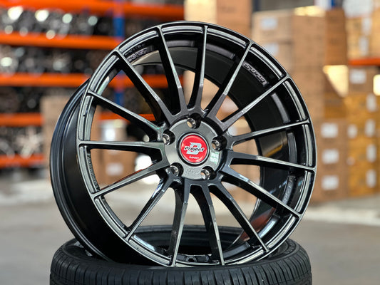 New 18X8.5 ET35 Lenso Project D Rim (4 wheel) Hyper Dark 5X112