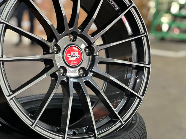 New 18X8.5 ET35 Lenso Project D Rim (4 wheel) Hyper Dark 5X112