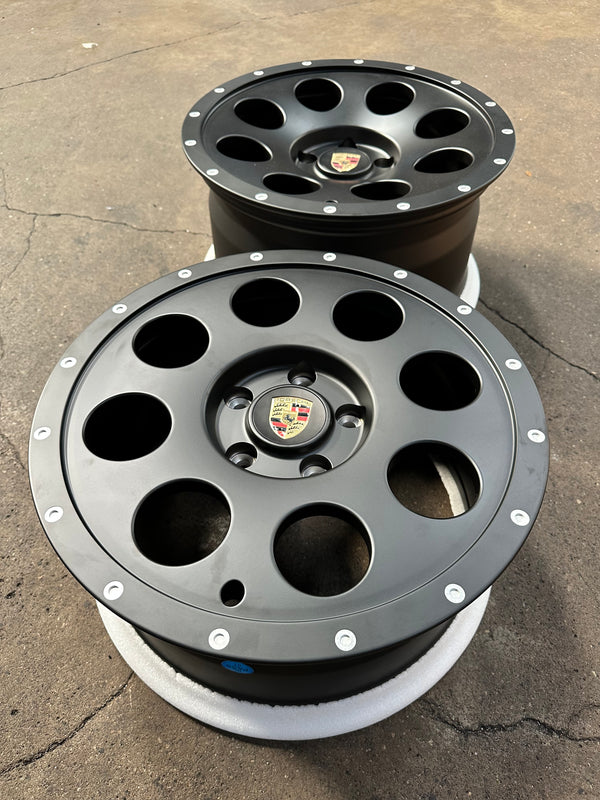 New 18x8.5 ET51 18x10 ET38 Overdrive Forged Porsche Cayman Safari Forged rim (4 wheels) Matte Black 5x130