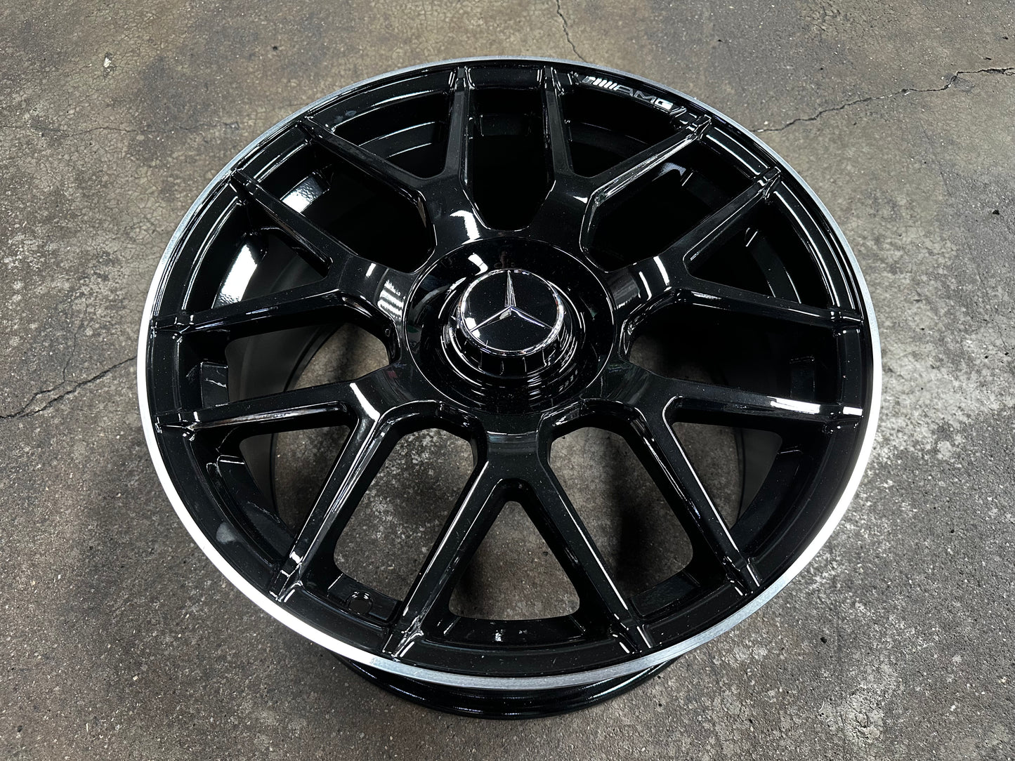 New 18x8 ET42 18x9 ET45 Mercedes AMG (4 wheels) GLOSS BLACK 5X112