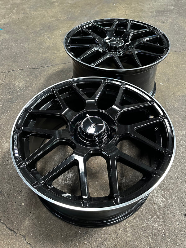 New 18x8 ET42 18x9 ET45 Mercedes AMG (4 wheels) GLOSS BLACK 5X112