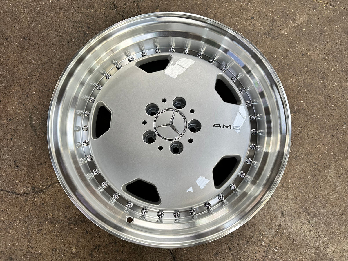 New 18x8.5 ET18 18x9.5 ET20 Mercedes AERO CLASSIC Staggered 5x112 Silver Polished Lips + 20 pcs Wheel Bolts